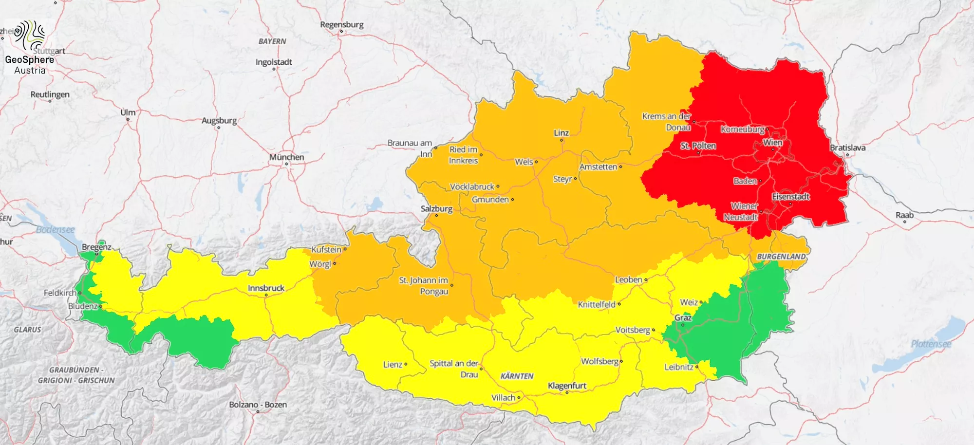 Code rood en oranje in Oostenrijk: extreme regen en sn...