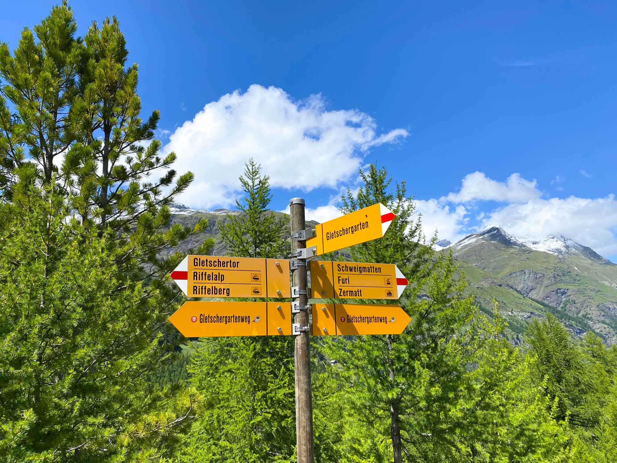 Wandelbord Zermatt
