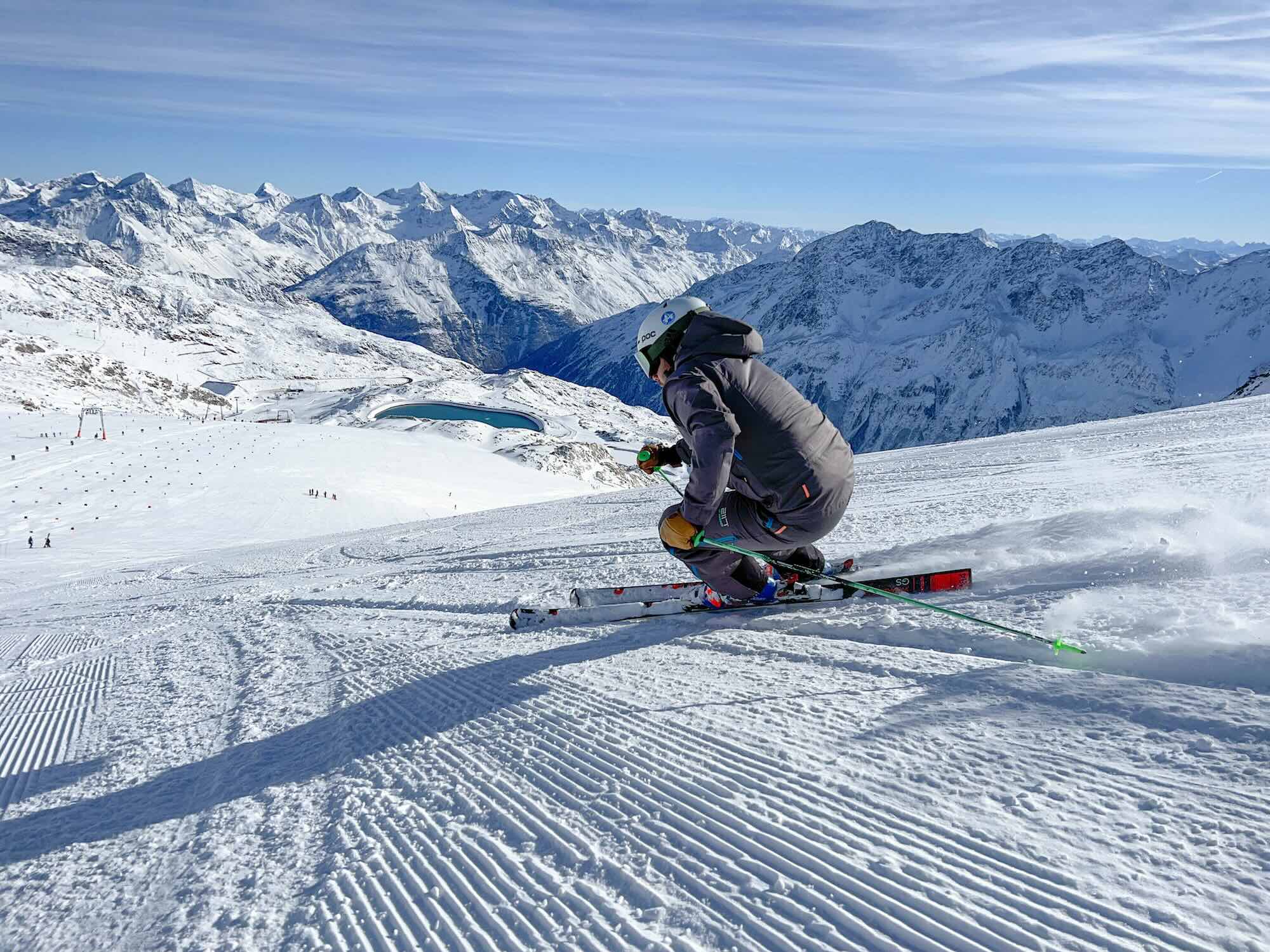 Skien Op De Pistes Van Gletsjerskigebied Solden In Oostenrijk