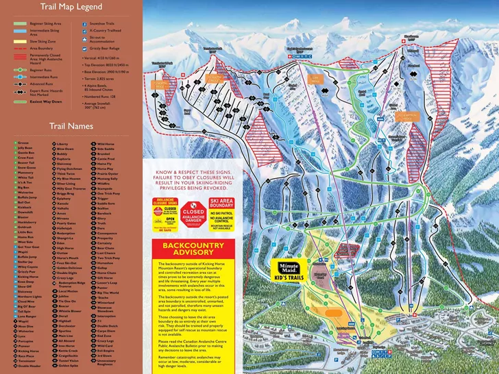 Pistenplan Kicking Horse