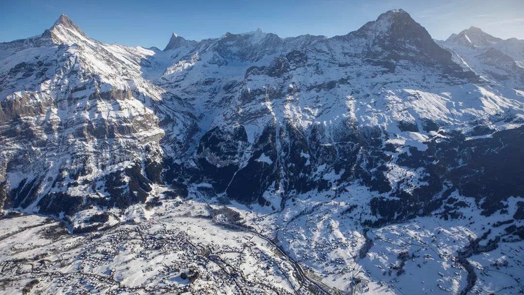 Grindelwald Dorf Winter Drone Grindelwald Dorf Winter Drone