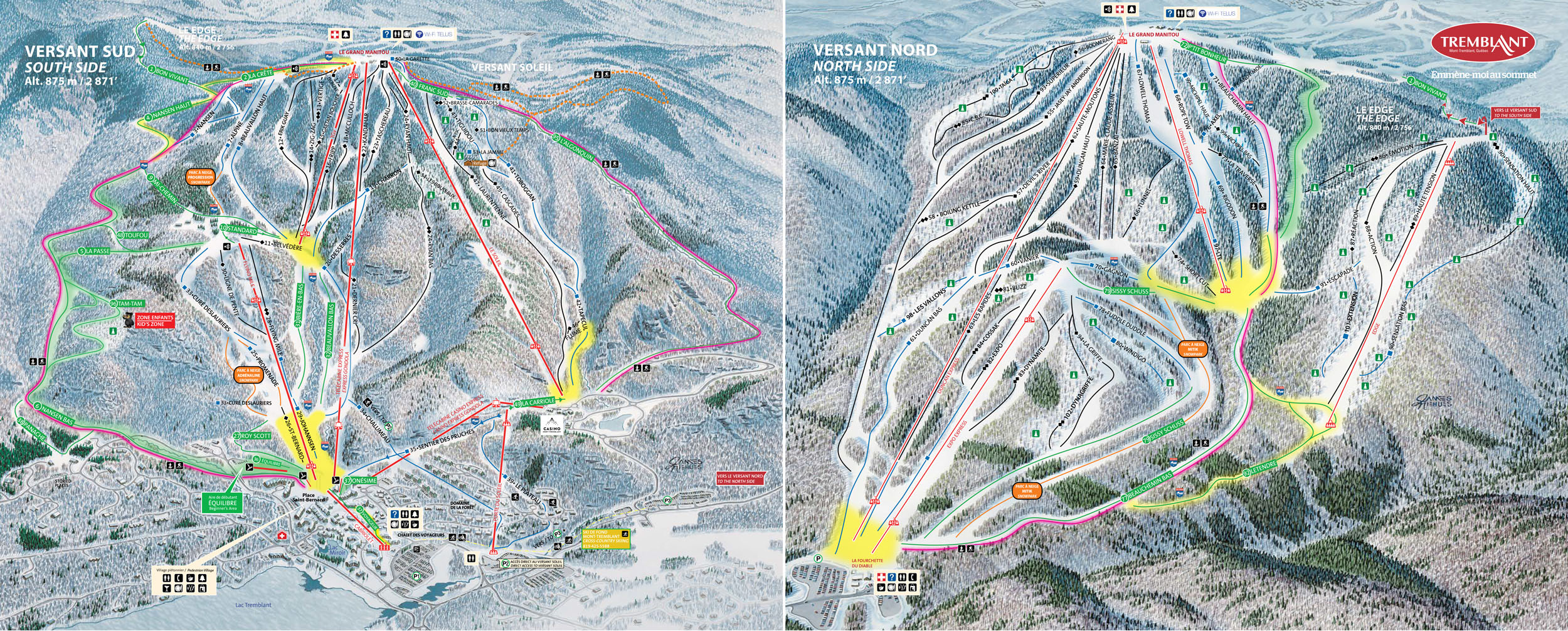 Ski map of Mont Tremblant