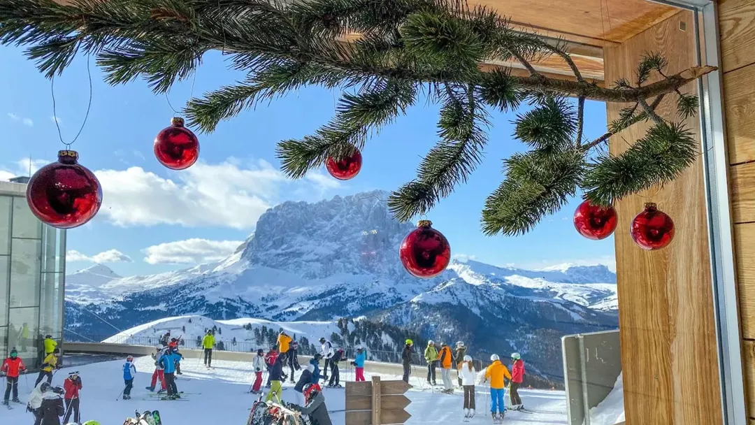 Wintersport met kerst in de Dolomieten