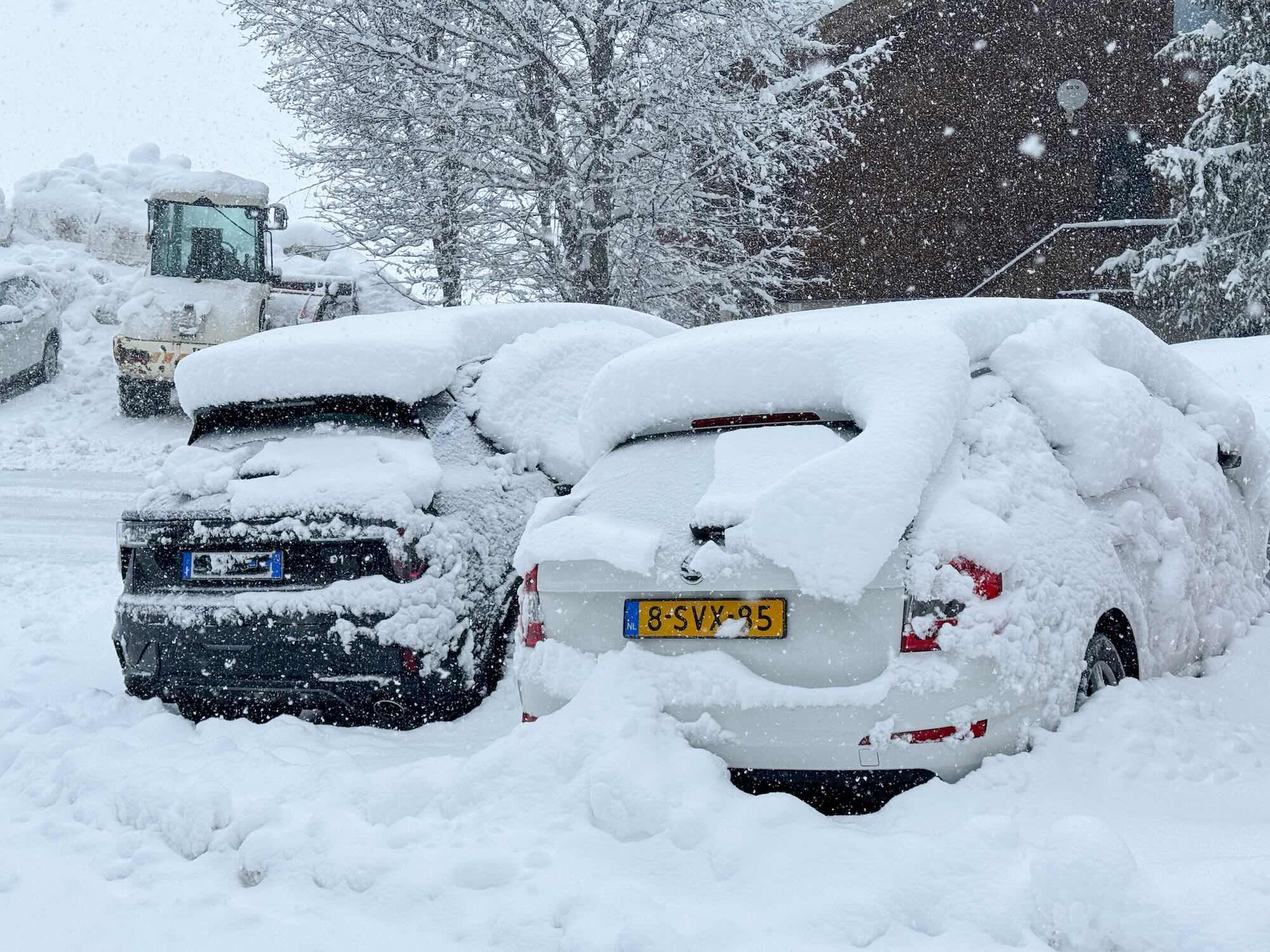 Bak Sneeuw Op Autos