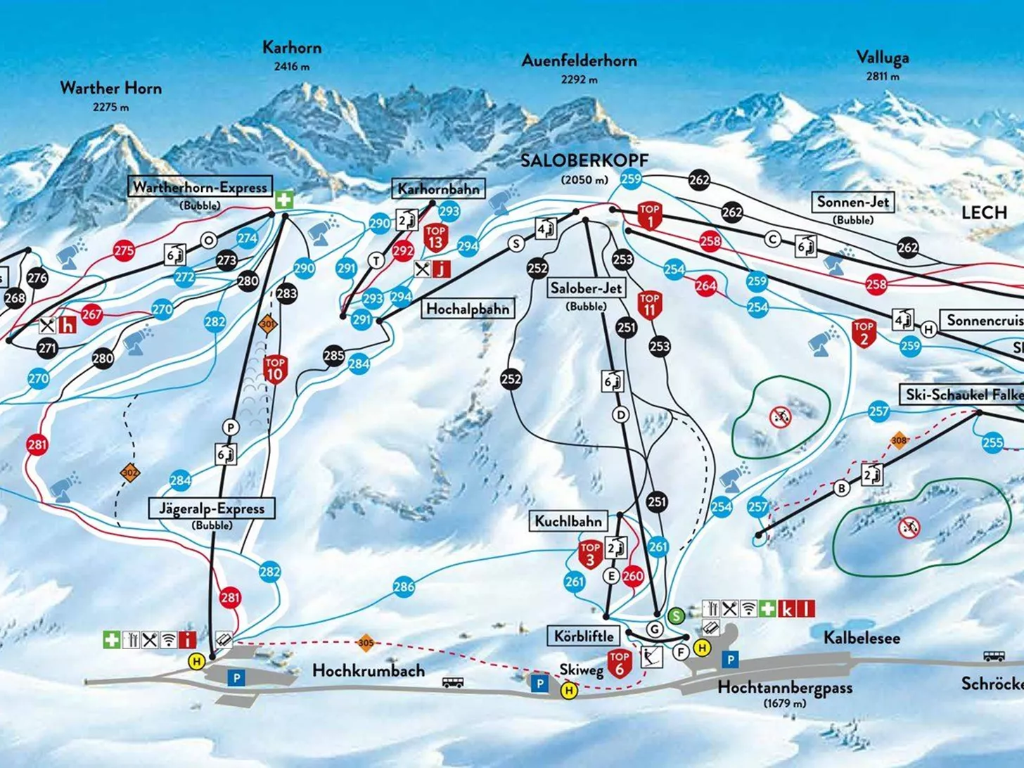 Lech Map Pistekaart Lech am Arlberg bekijken