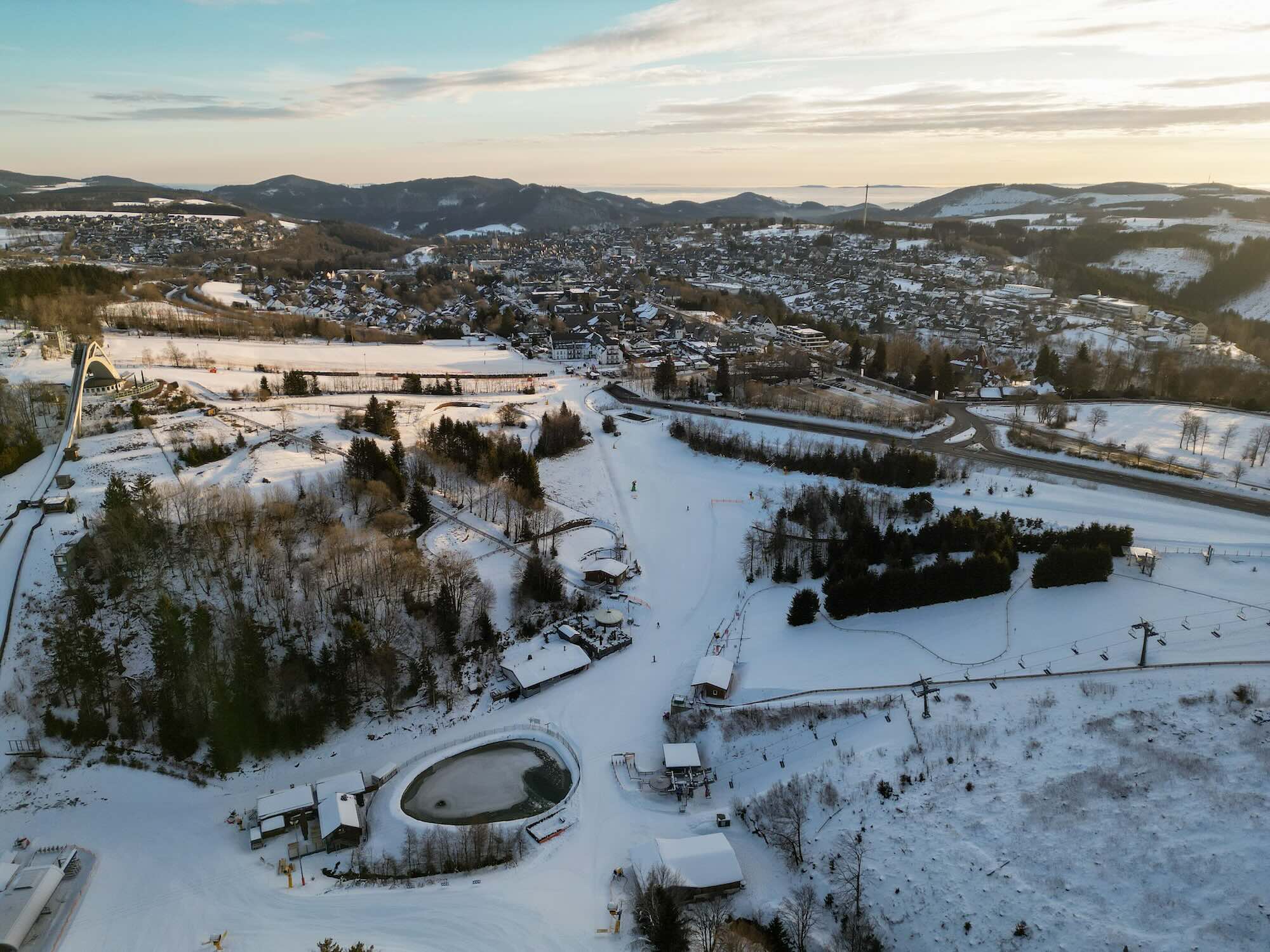 Laagje Sneeuw Winterberg Sauerland