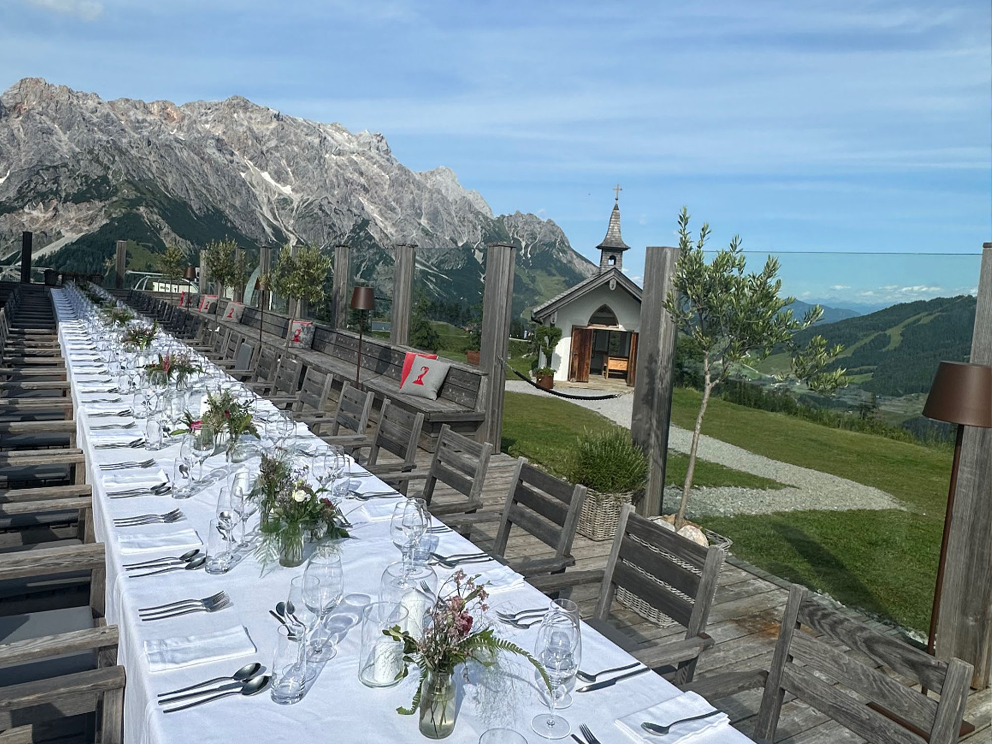 Hochzeitstafel am Hochkönig im Salzburger Land