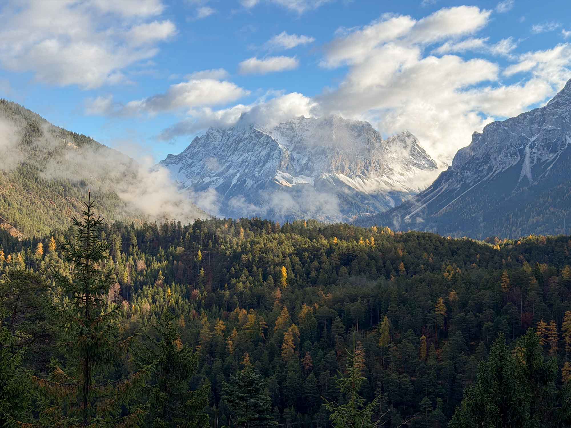 Herfstlandschap Sneeuw