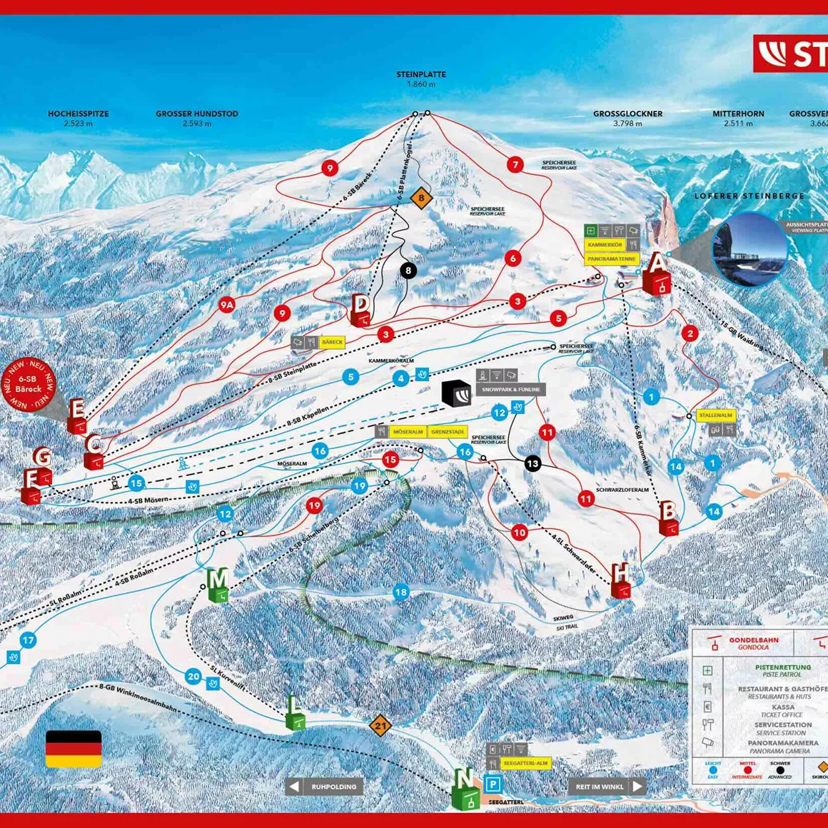 Inzing Domaines skiables Winklmoosalm-Steinplatte