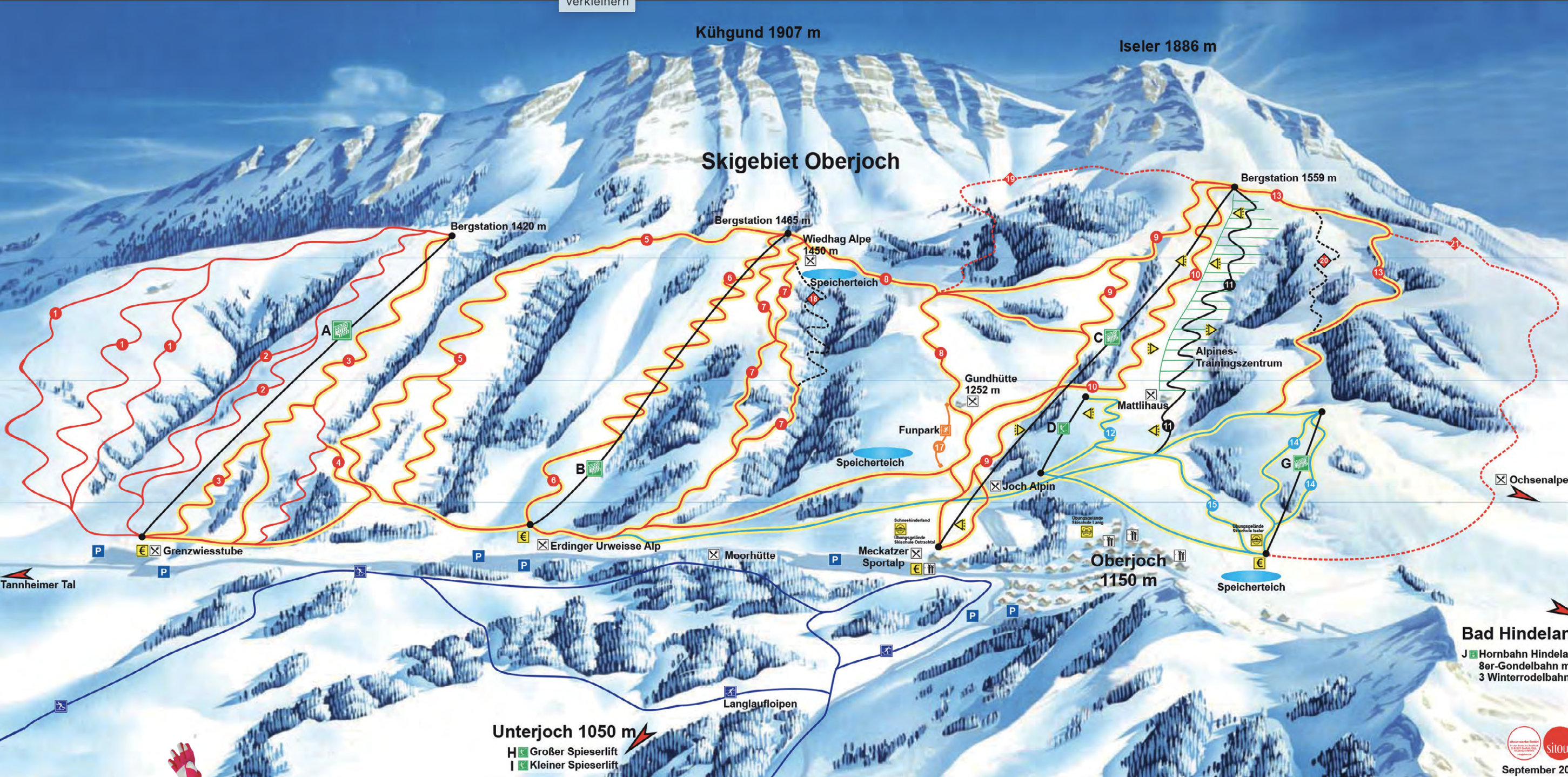 Pistenplan Skigebiet Oberjoch Bad Hindelang