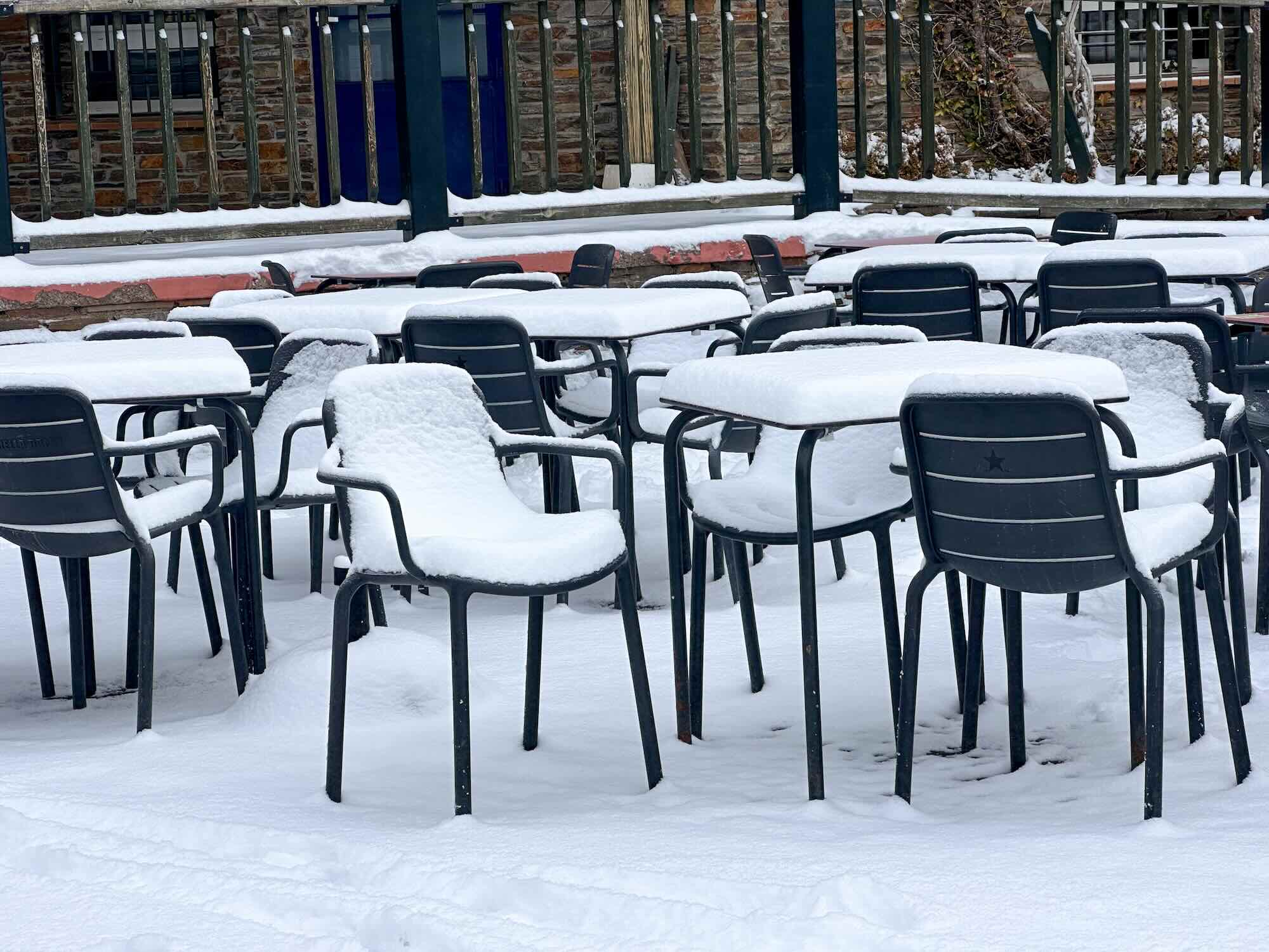 Sneeuw Op Terras