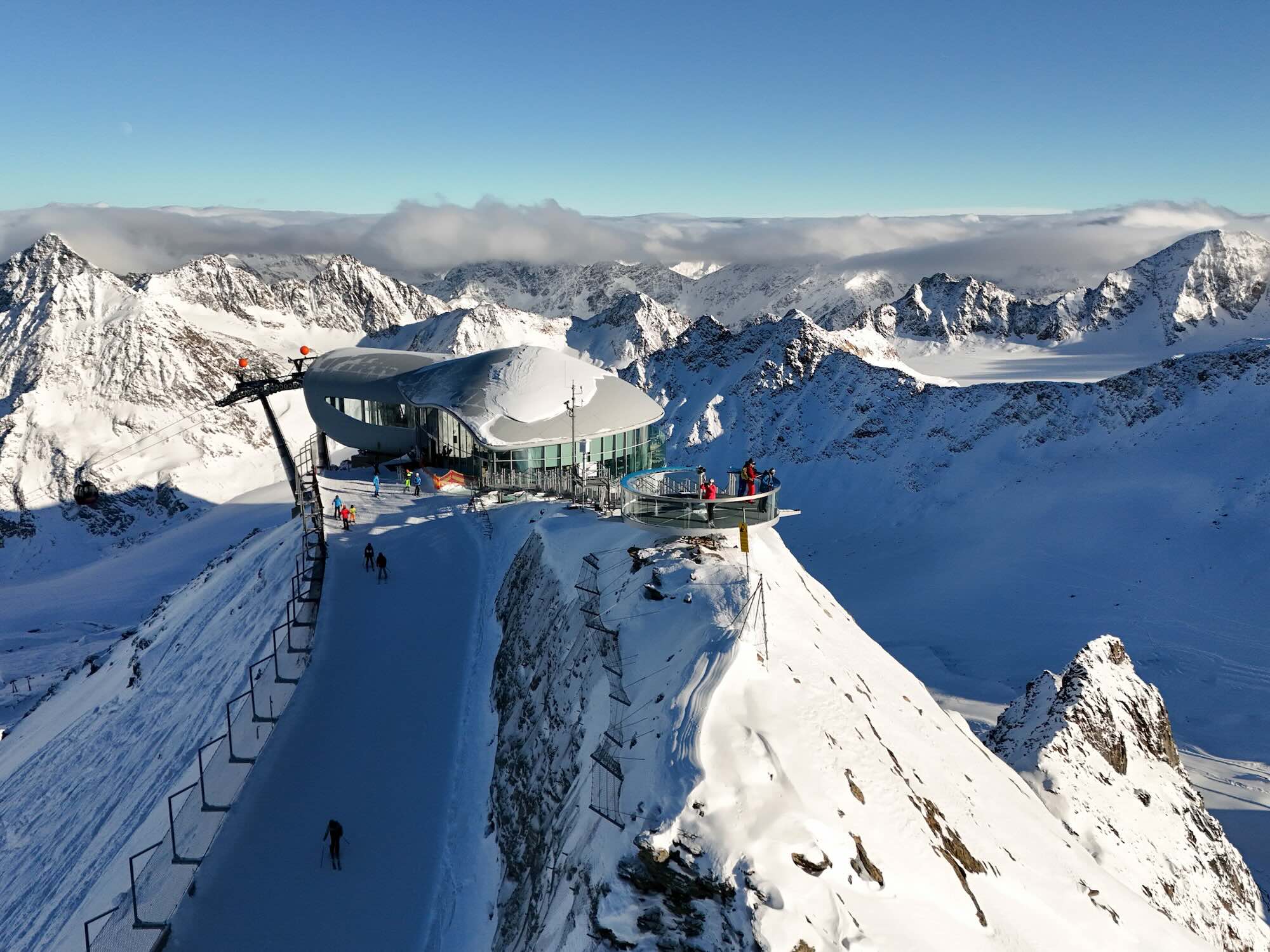 Pitztaler Gletscher Met Veel Pistes Boven 2500 Meter