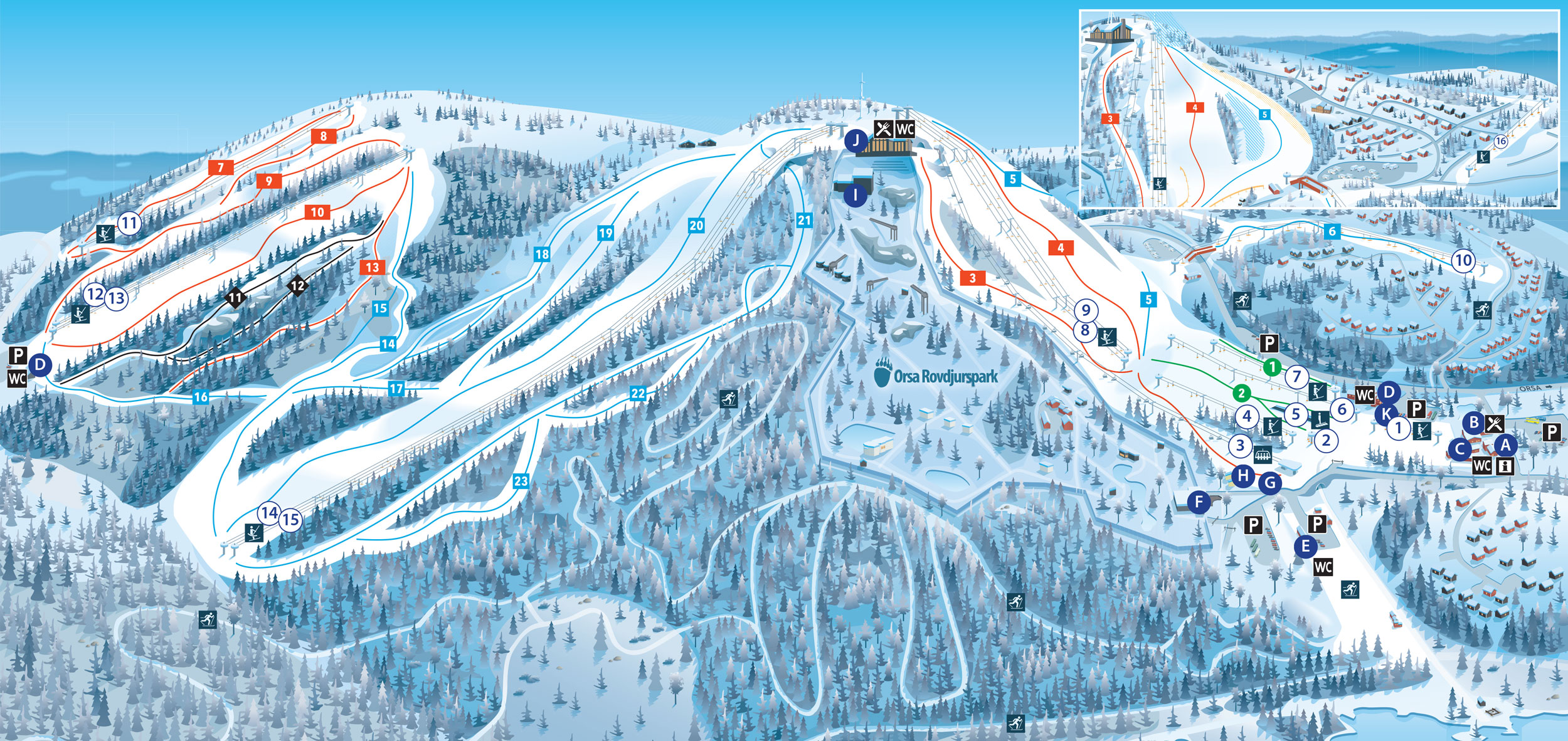 Skigebied Orsa Grönklitt | Skigebieden Zweden