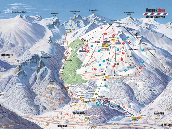Slopes Map 1 - Erlebnisberg Golm Afbeelding - Slopes Map 1 - Erlebnisberg Golm