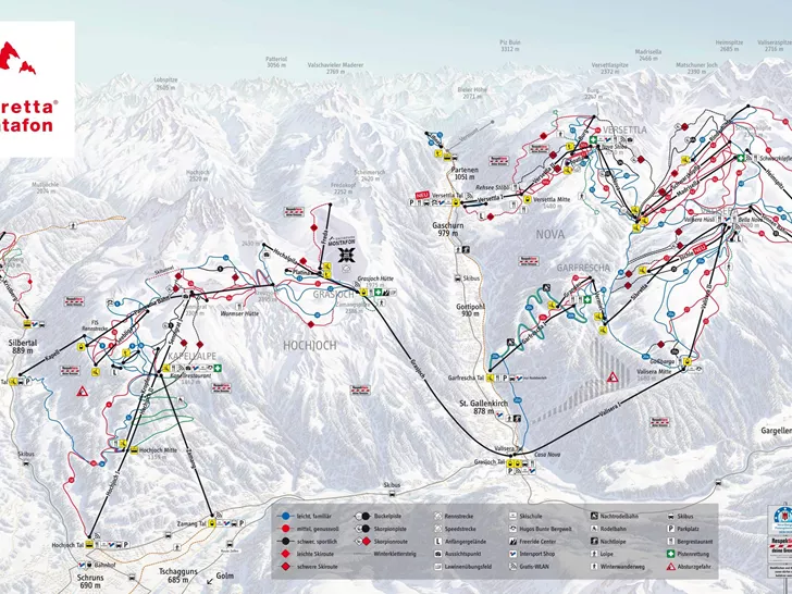 Slopes Map 1 - Montafon Afbeelding - Slopes Map 1 - Montafon