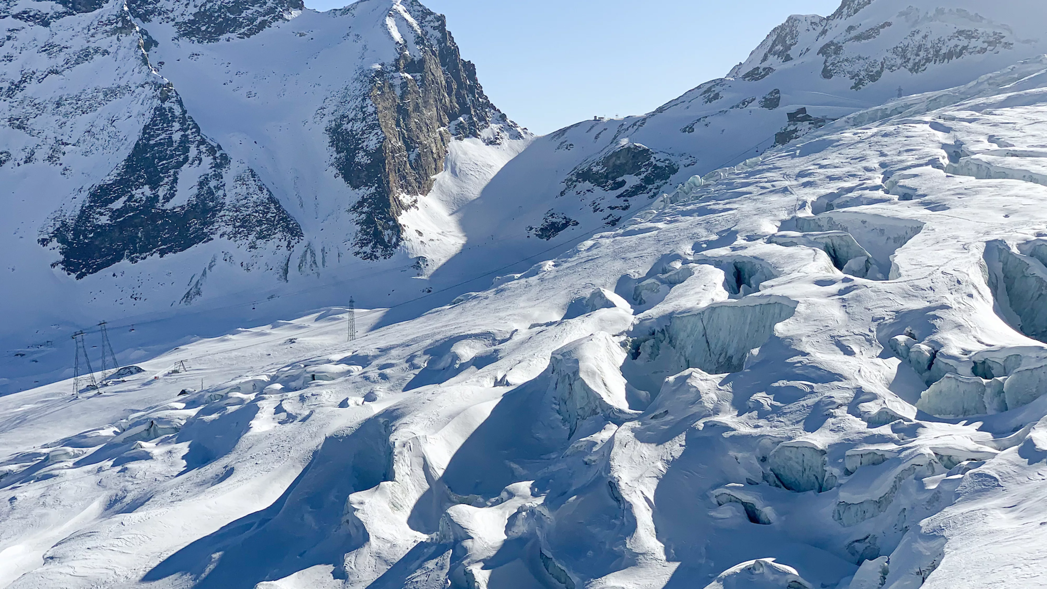 Gletsjer Skigebieden in de Alpen met een gletsjer