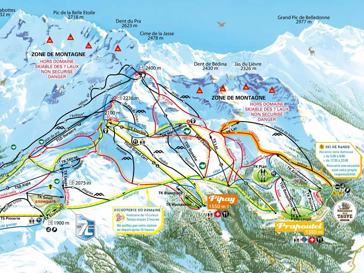 Slopes Map 1 - Les Sept-Laux Afbeelding - Slopes Map 1 - Les Sept-Laux