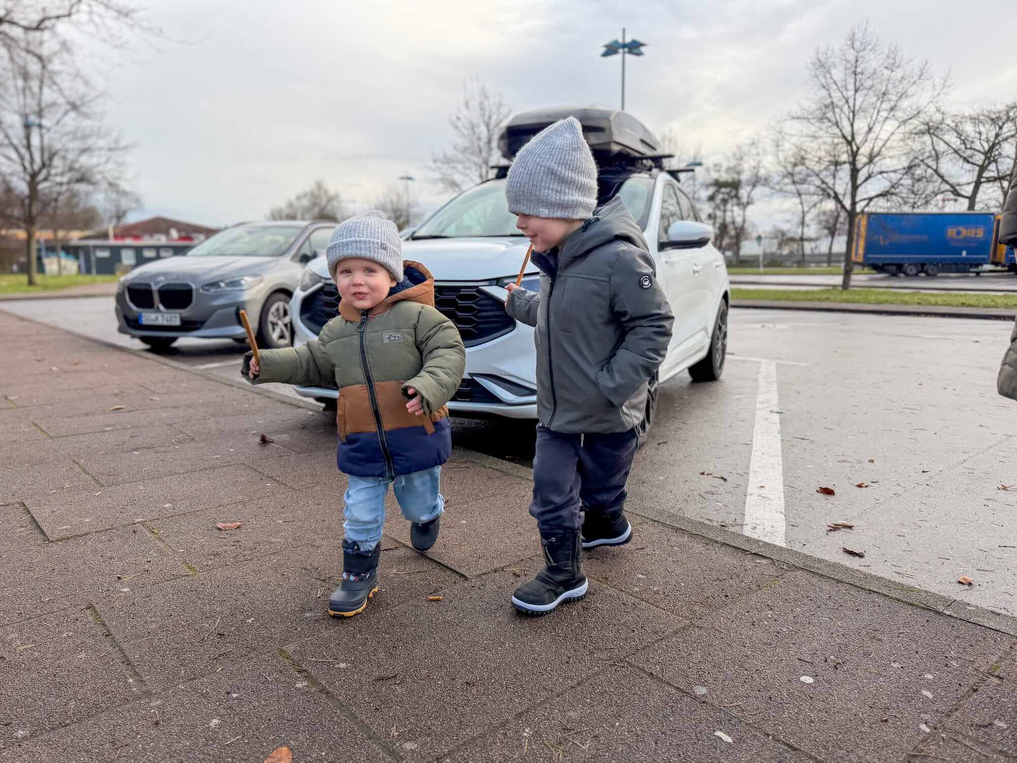 Kids Pauze Onderweg Naar De Wintersport
