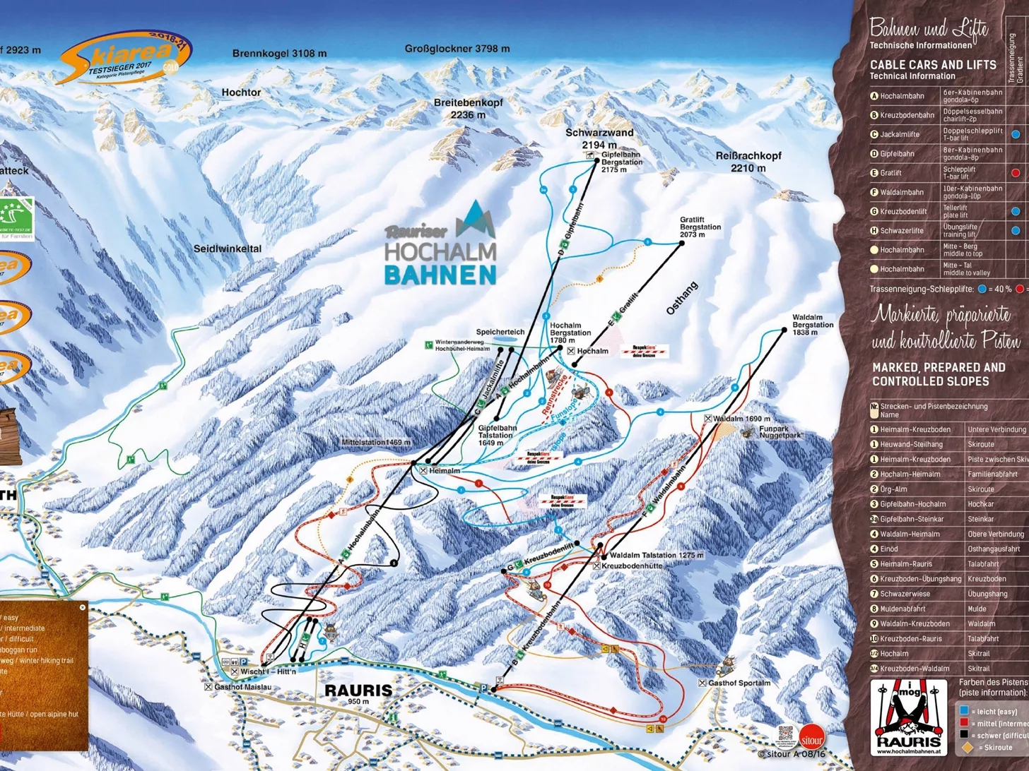 Rauris Piste Map rauris-piste-map