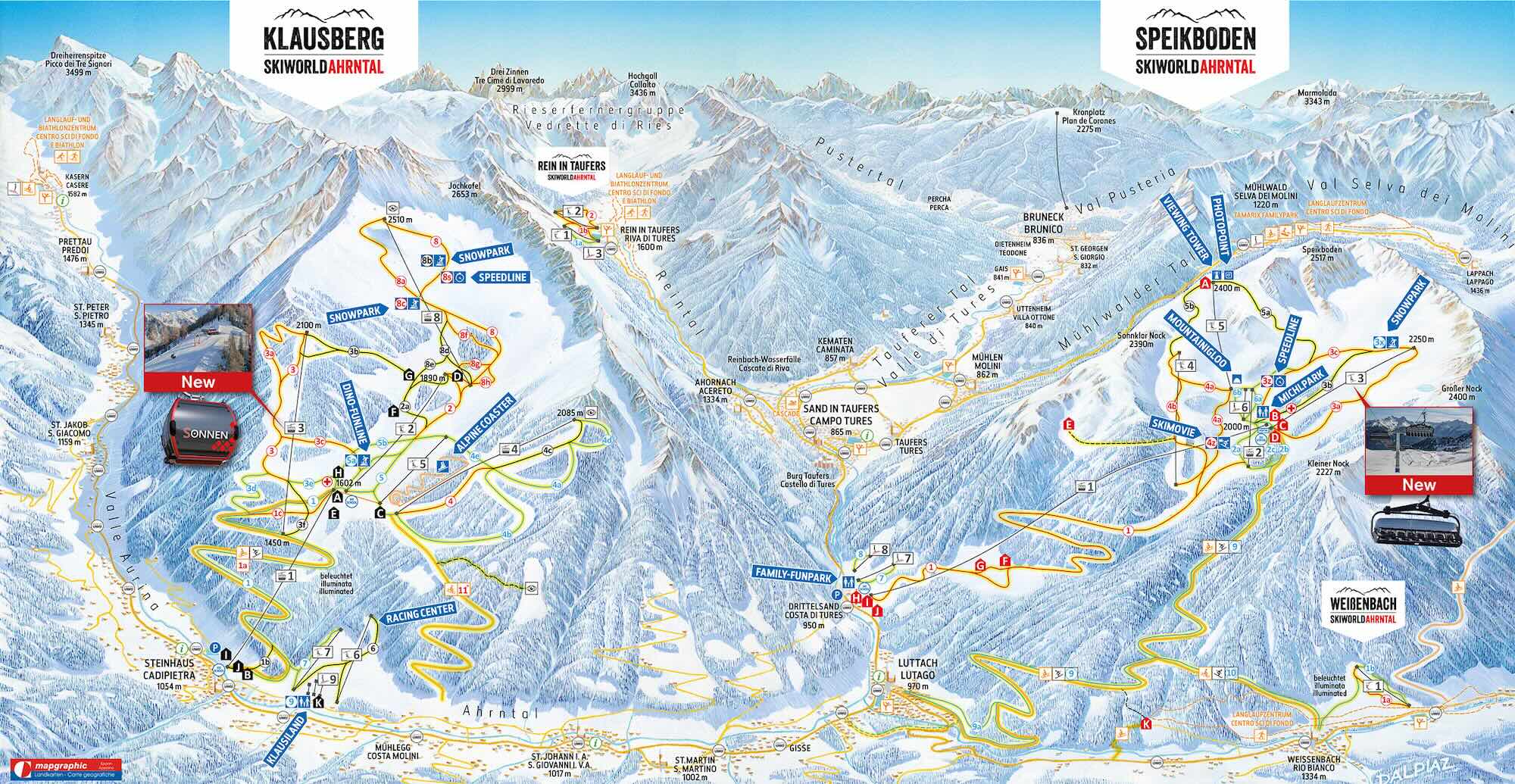 Speikboden Skiworld Ahrntal Pistenplan