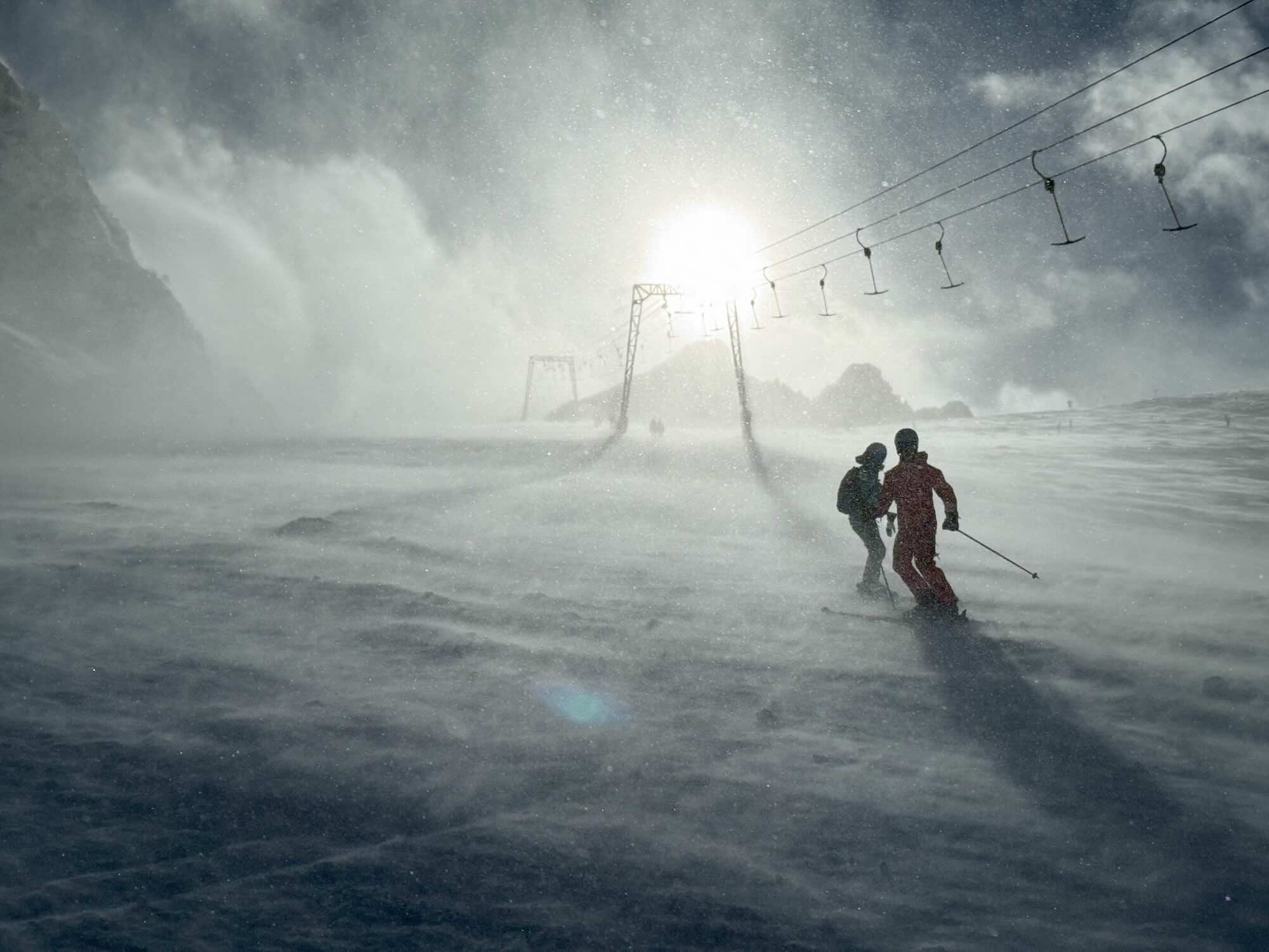 Harde Wind Op De Piste