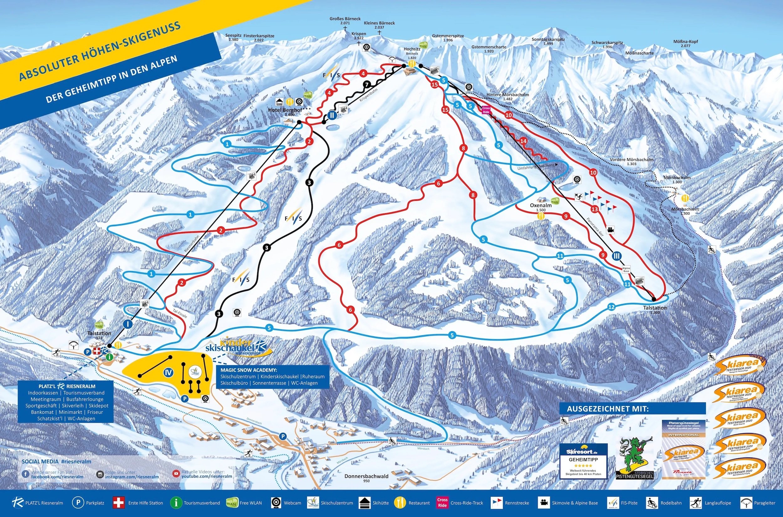 Plan Des Pistes Schladming Dachstein   Riesneralm Panorama 