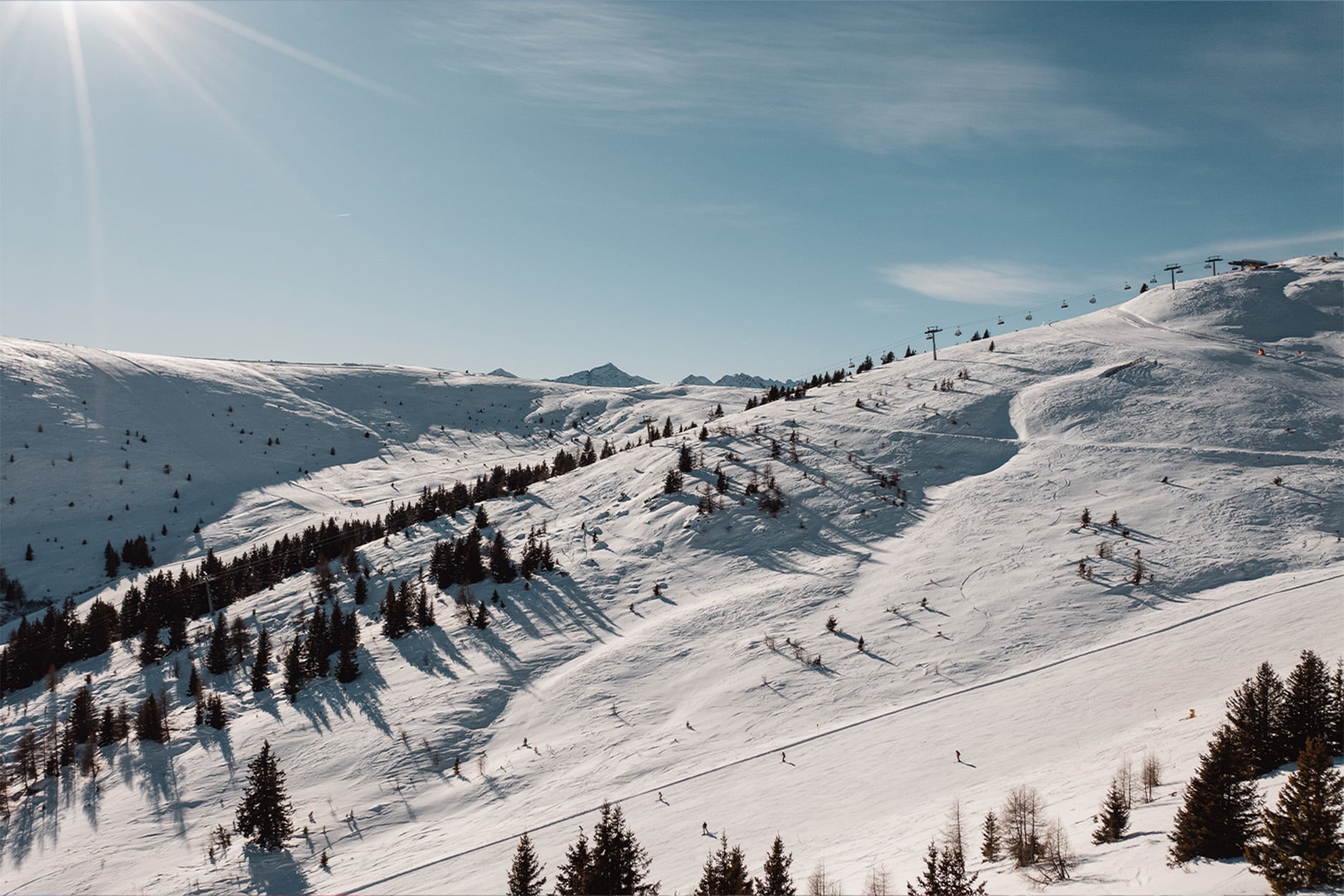 De pistes van het skigebied Gitschberg Jochtal