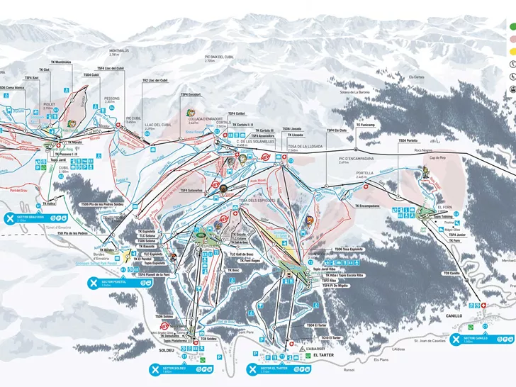 Plan des pistes Grandvalira 2023 Plan des pistes Grandvalira