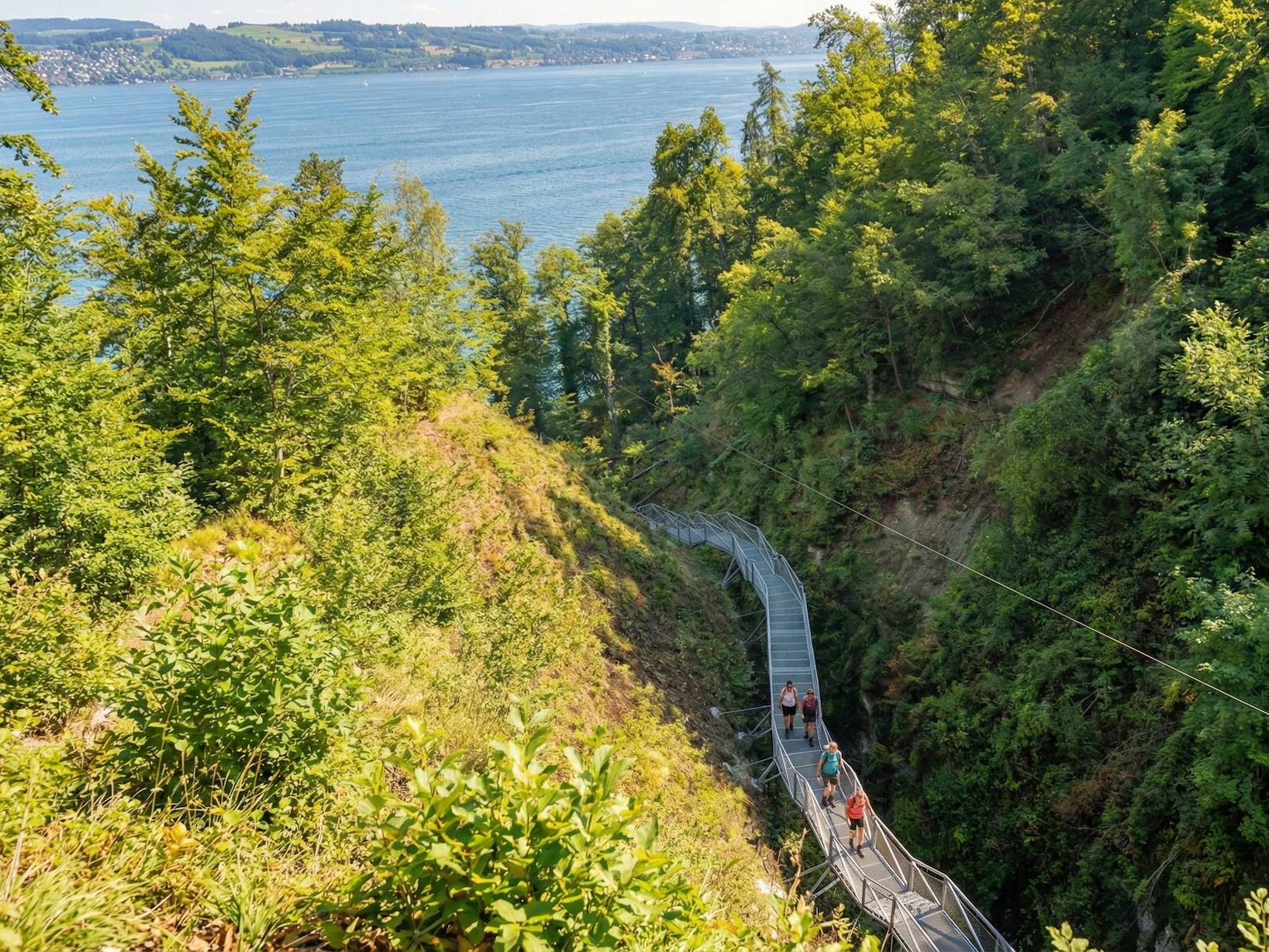 Panoramsteg Mit Wanderern Von Oben Mariensschlucht