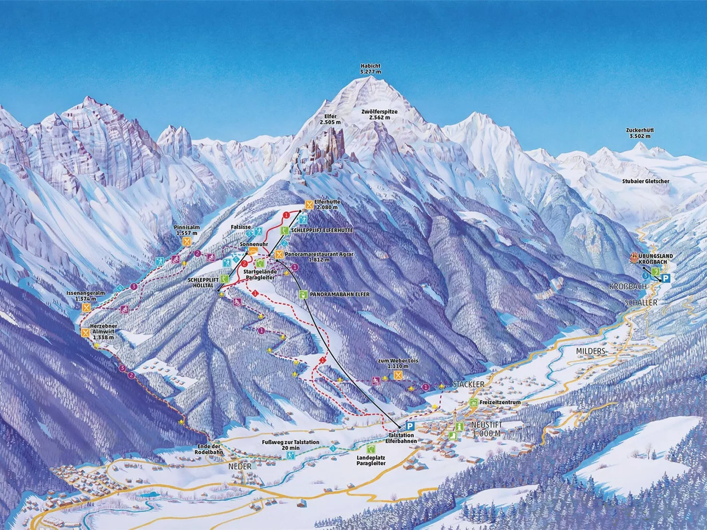 Pistekaart Neustift bekijken