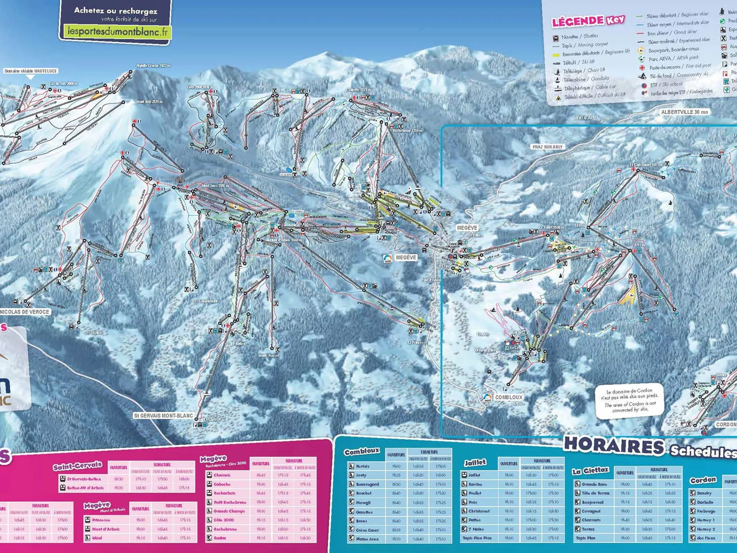 Voir le plan des pistes de Megève (France)