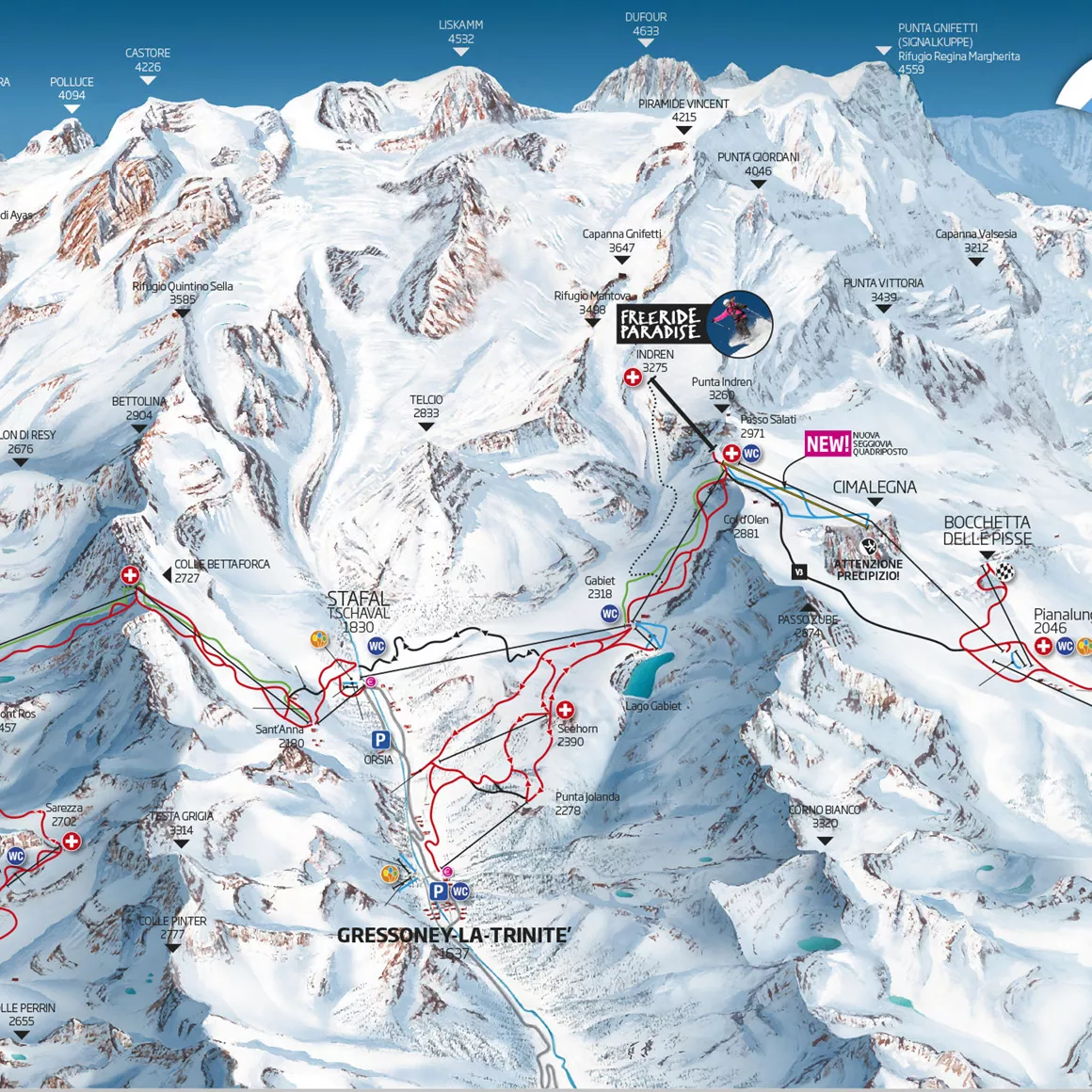 Monte Rosa Skigebiet in Monte Rosa