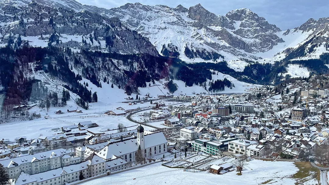 Schweizer Skiort Engelberg im Winter