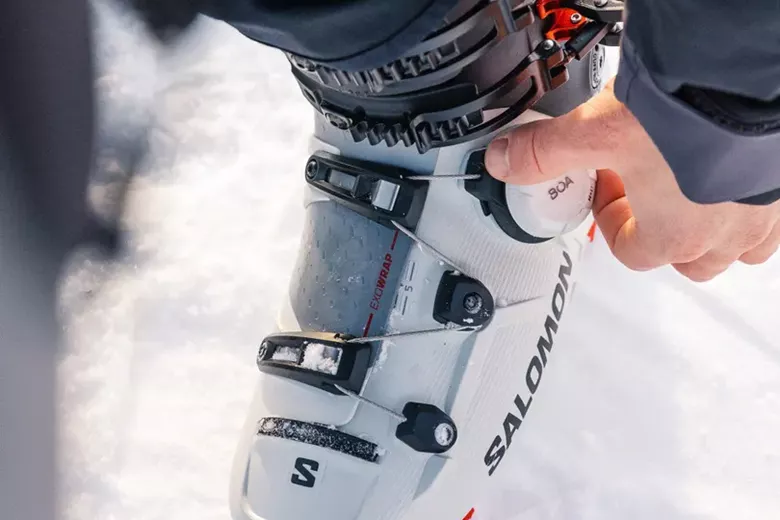 What is the BOA lacing system on ski boots?