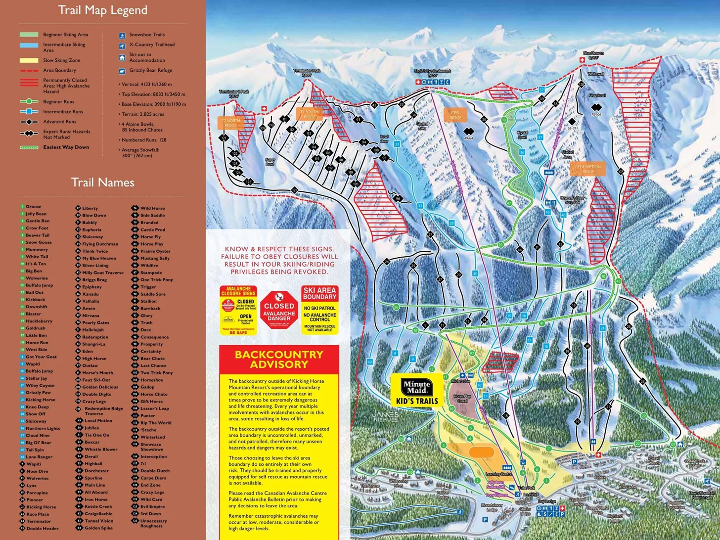 Pistenplan Kicking Horse