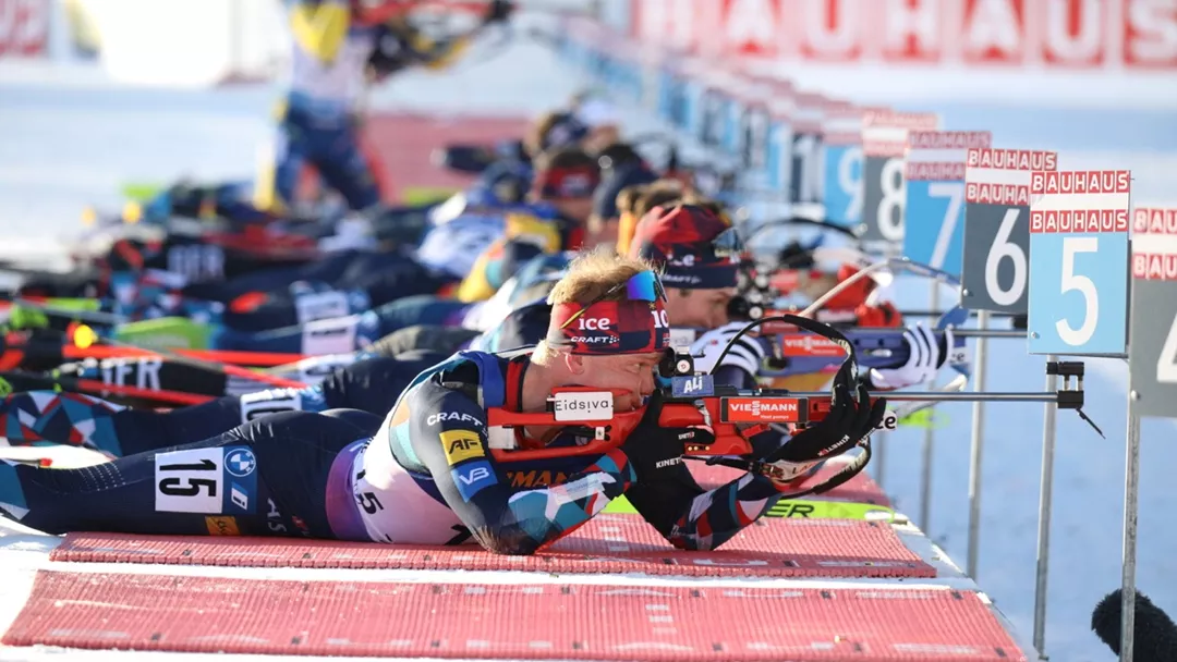 Liegend Schiessen beim Biathlon Liegend Schiessen beim Biathlon
